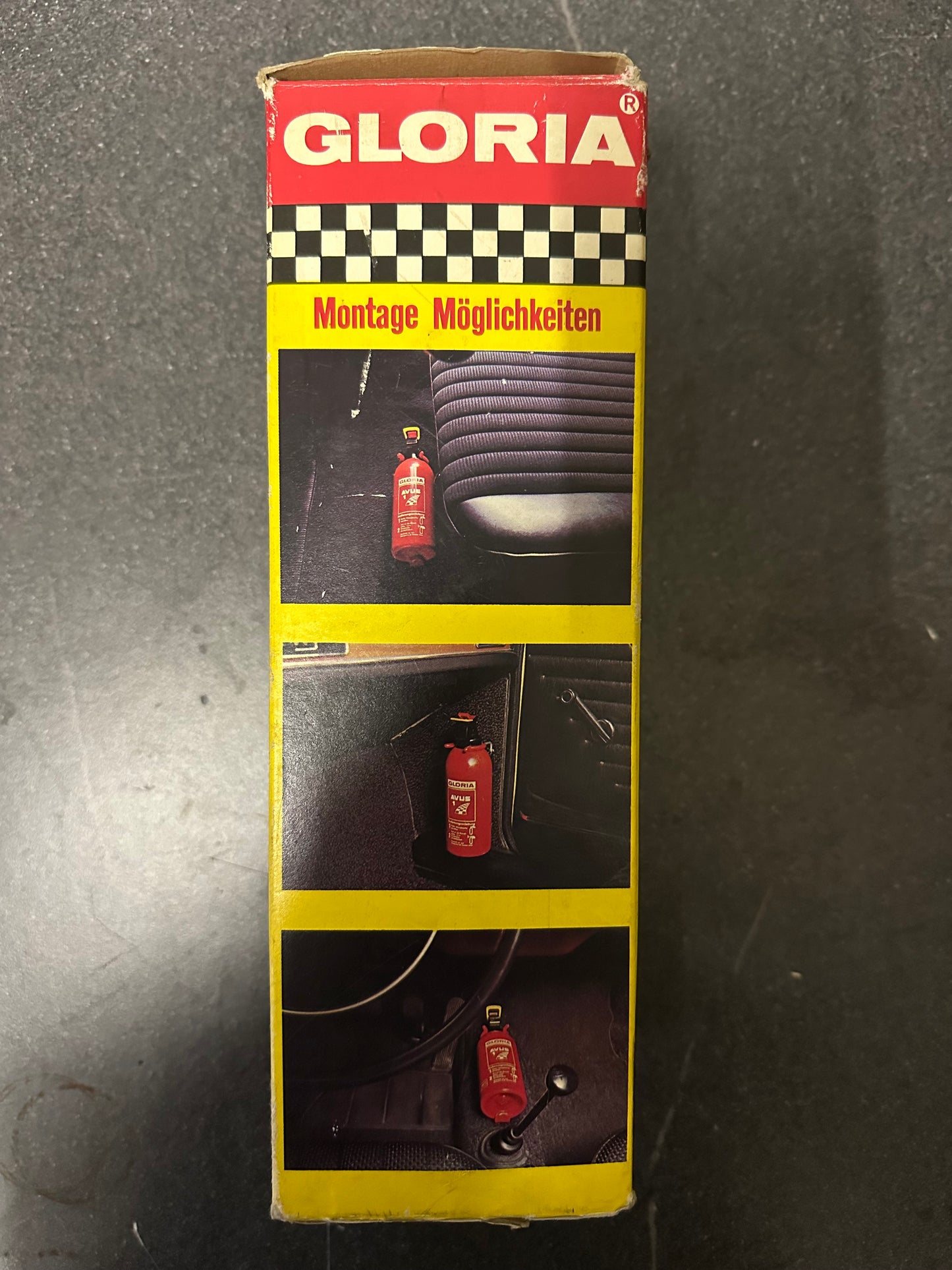 Gloria 'Avus 1' period-correct hand held fire extinguisher for Porsche 911 F-model & 914 / 914-6