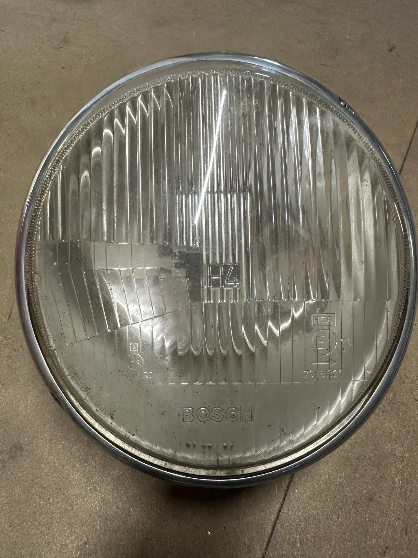Bosch H4 lens (RHD), headlamp bucket and chrome trim ring