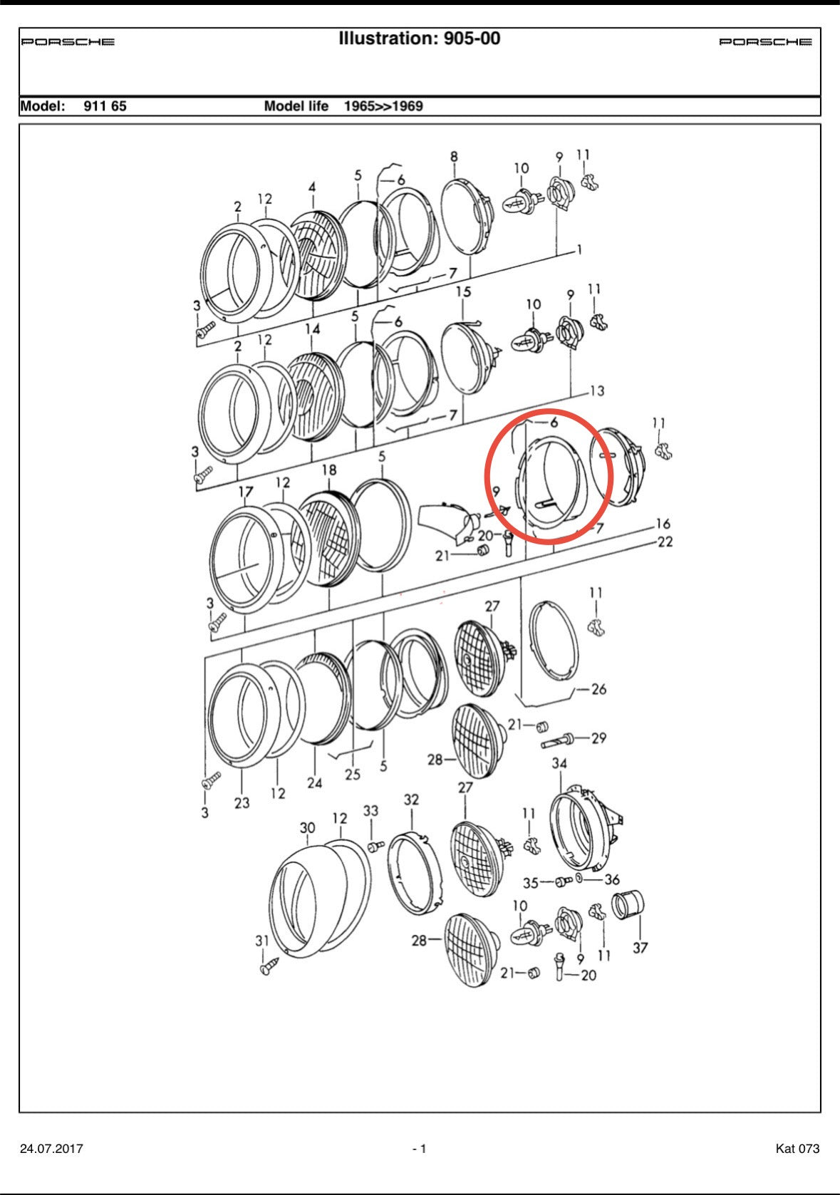Bosch / Hella H1/H4 headlamp bucket