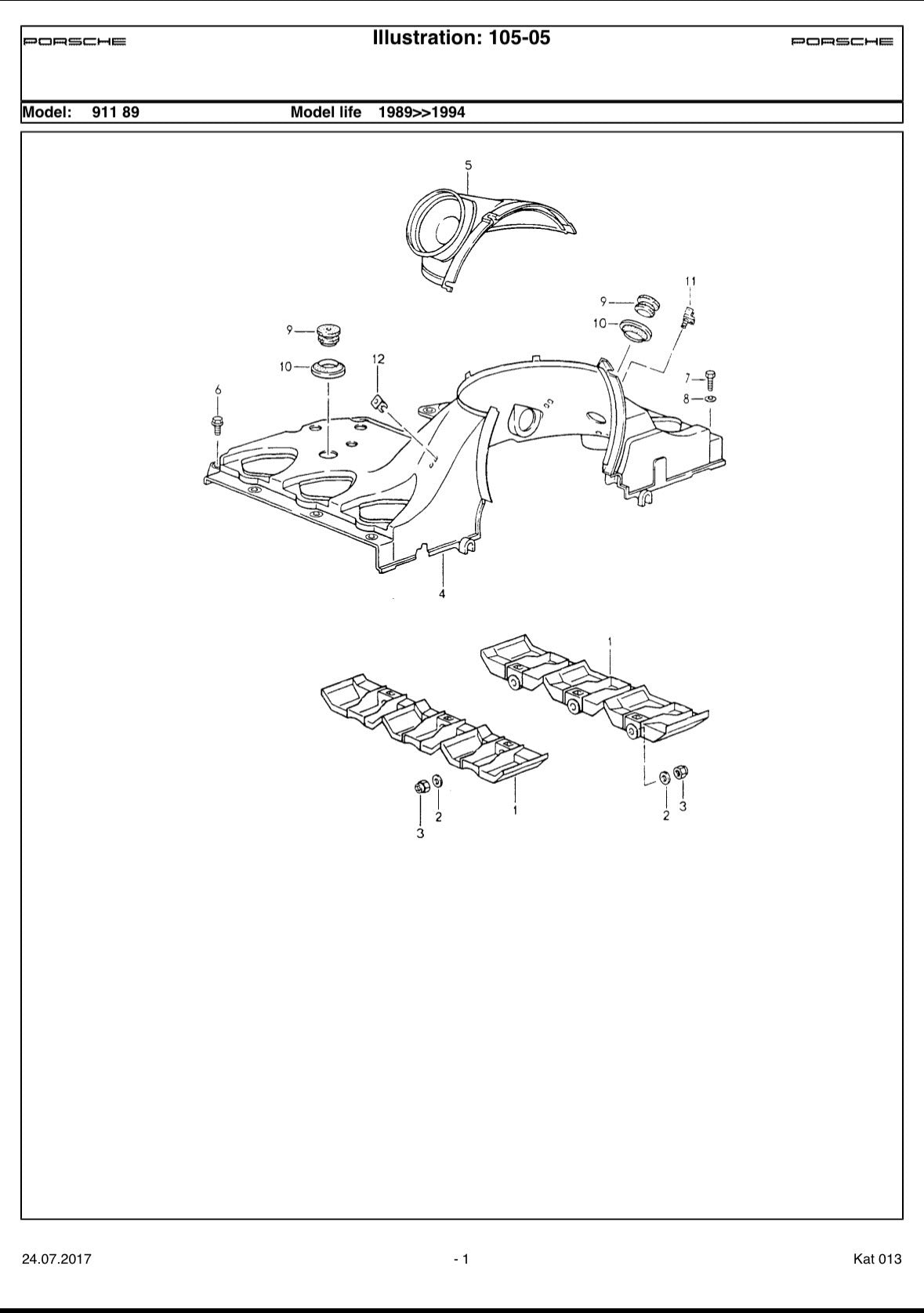 Genuine Porsche engine shroud for 911 (964) 1989-1994