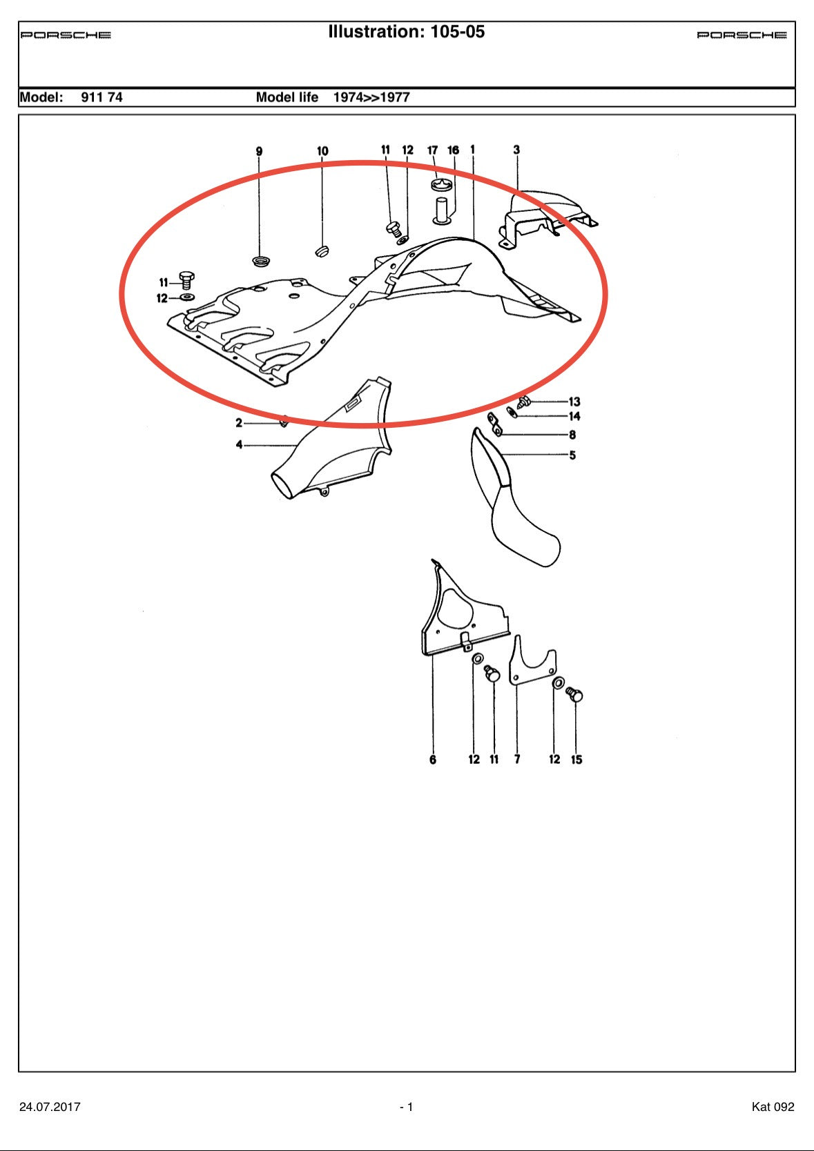 Genuine Porsche engine shroud for 911 G-model (1974-1977)
