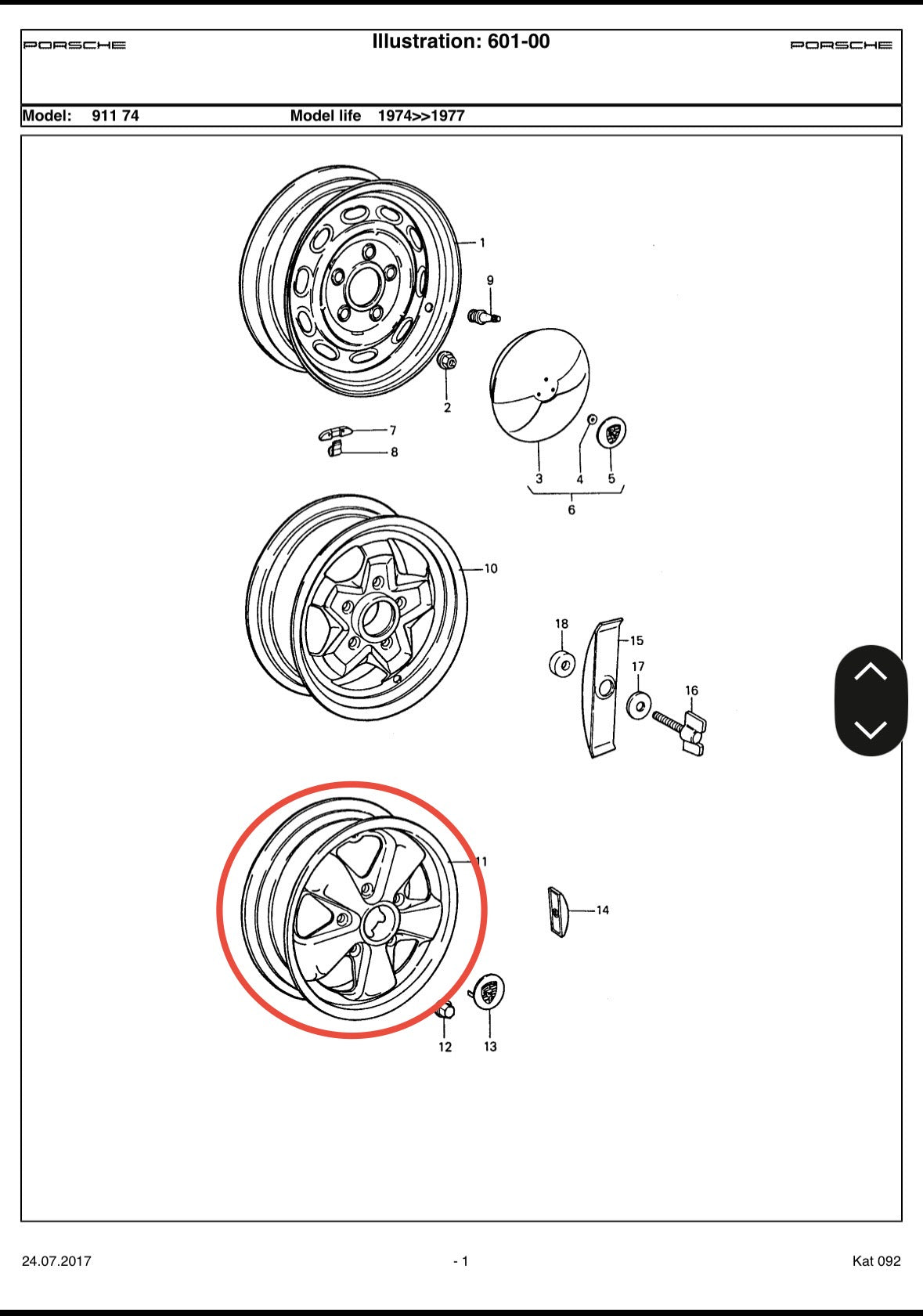 Set of 4 genuine Porsche Fuchs 5.5J x 14 rims for ‘69 911/912, p/n 911.361.016.90 (.10 on rims)