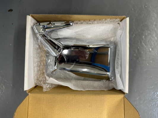 Genuine Porsche NOS large flag chrome door mirror (RH) for 911 G-model (1974-75)