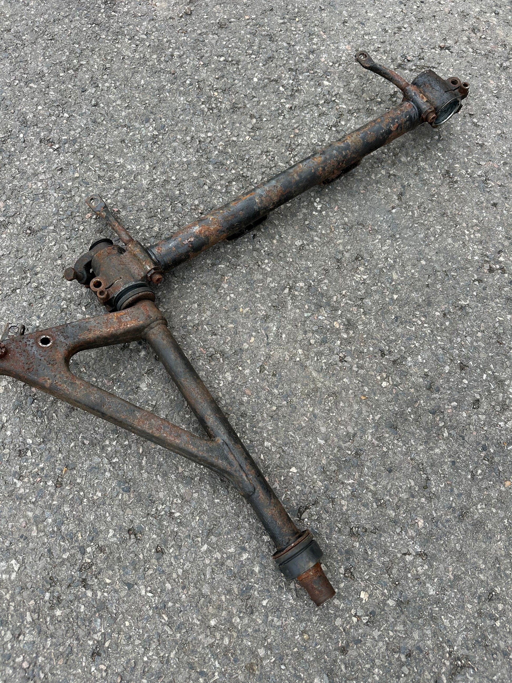 Genuine Porsche front axle support tube & wishbone for 911 (1965-68)