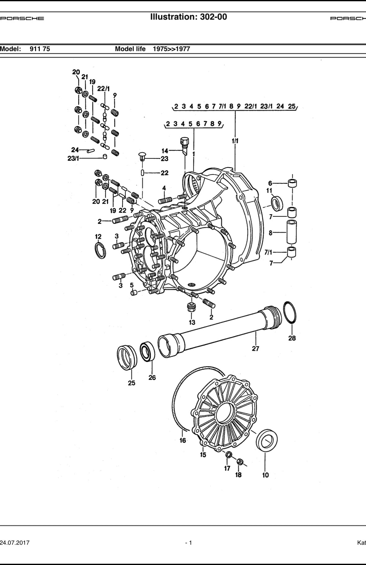 NOS Porsche gearbox casing type 930/33 for 911 (930) 3.3l turbo (1977- MY)