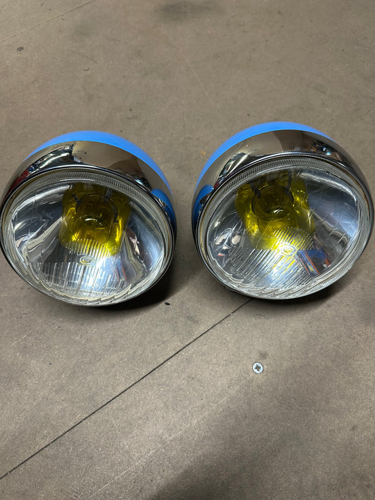 Pair of Cibié hood lights (blue)