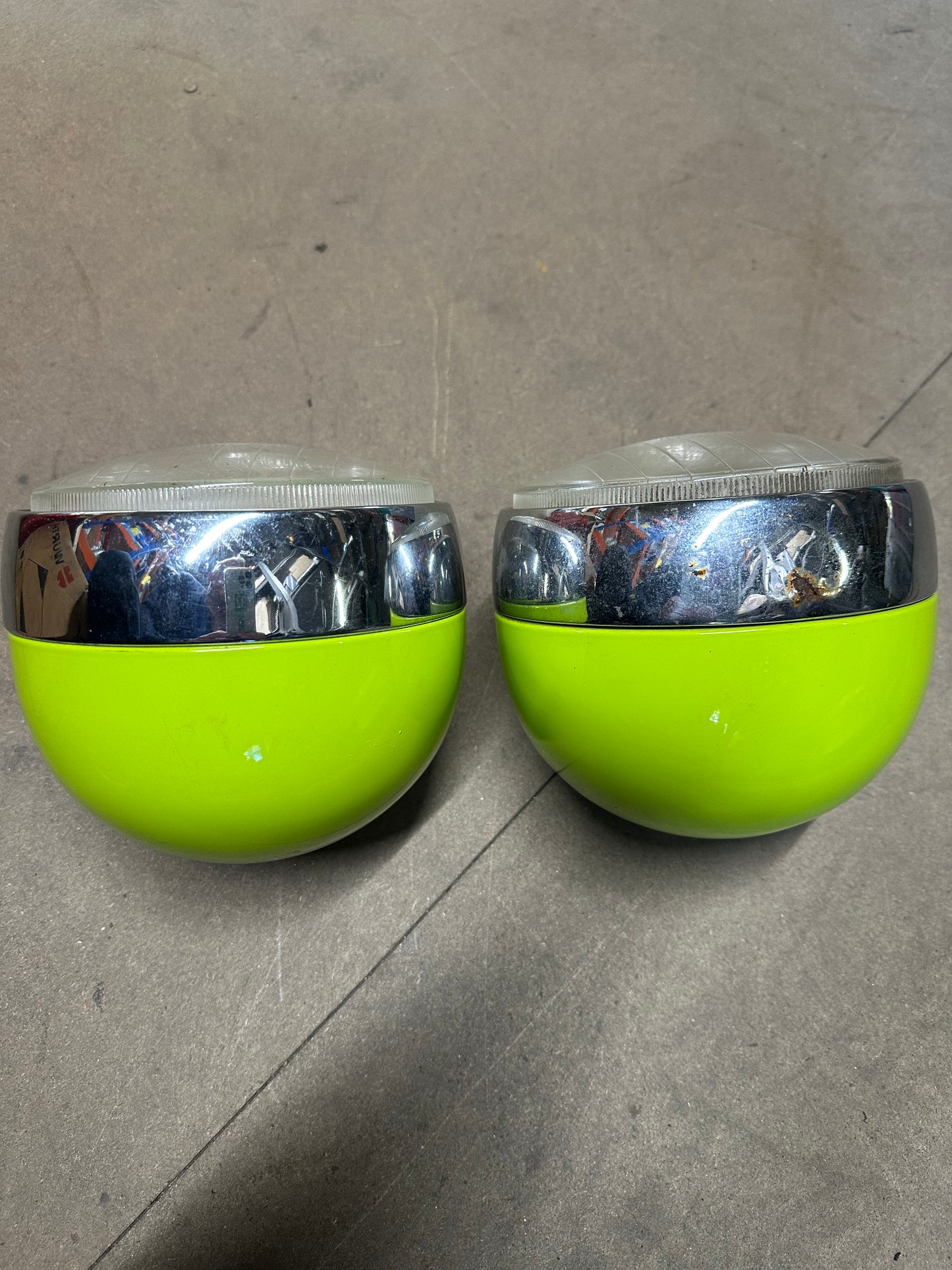 Pair of Cibié hood lights (green)