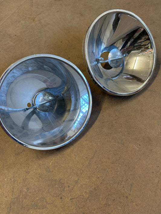 Pair of Hella headlight reflectors for Porsche 356 p/n 644.631.117.02