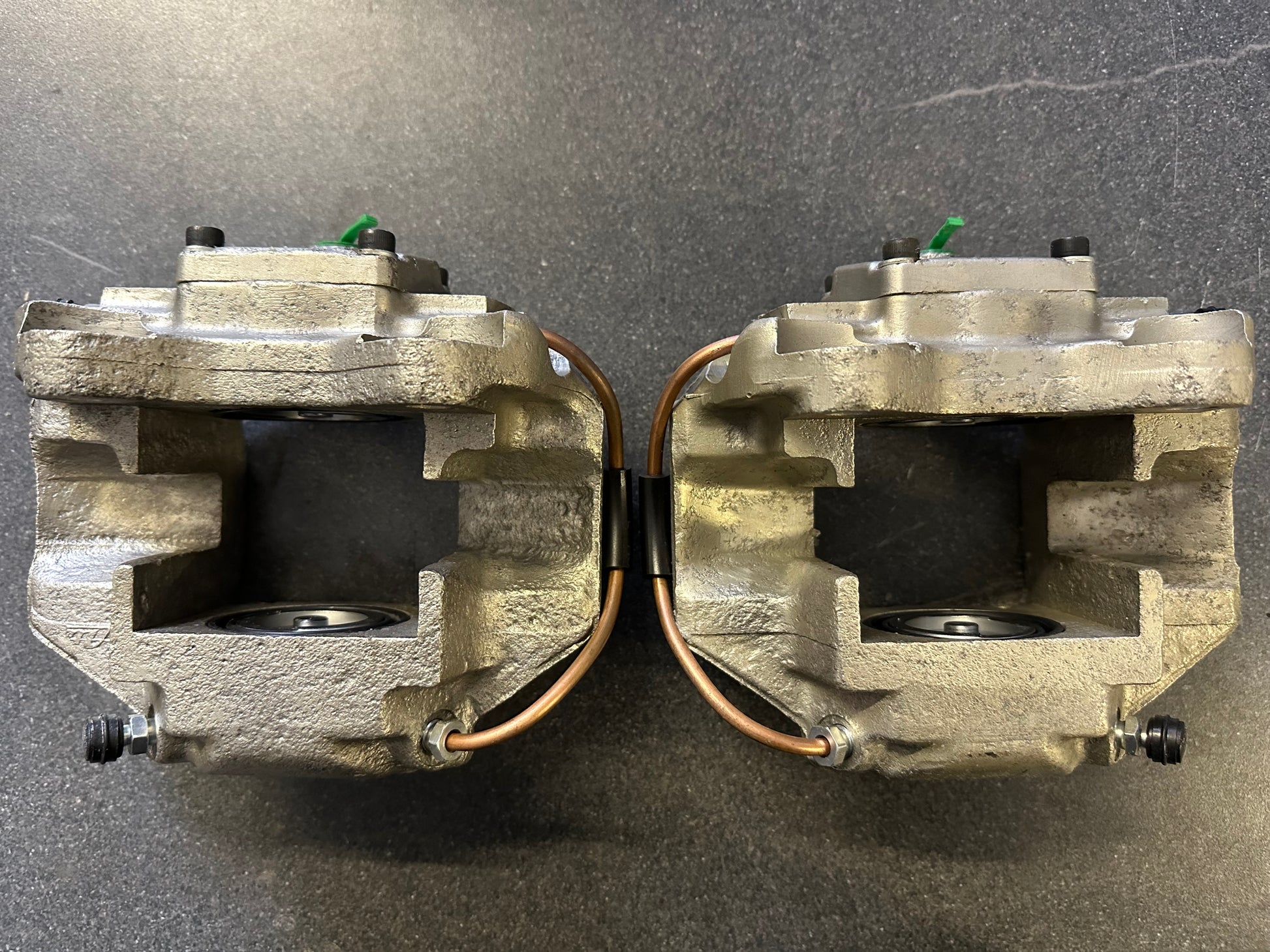 Pair of genuine Porsche Ate early S aluminium front callipers for 911 F- & G-model (1972-77)