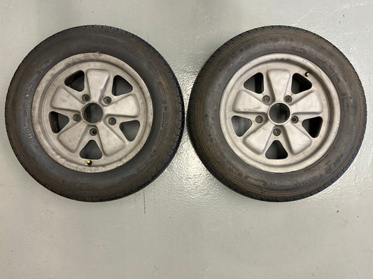 Pair of genuine Porsche flat 6J x 15” Fuchs for 911 (2.7 Carrera G-model), p/n 911.361.020.10