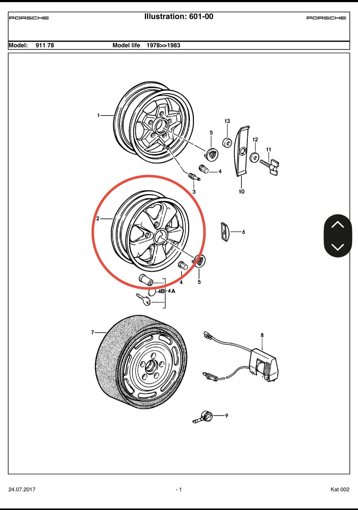 Set of 4 genuine Porsche 6J & 7J x 16" Fuchs rims for Porsche 911/930 (G-model) SC / 3.0l Carrera 1978-83 with hub caps & Vredenstein Ultrac Satin tyres, p/n 911.361.020.43 & 911.361.020.44