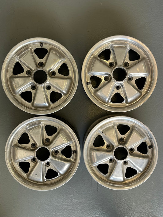 Set of 4 genuine Porsche Fuchs 5.5J x 14 rims for ‘69 911/912, p/n 911.361.016.90 (.10 on rims)