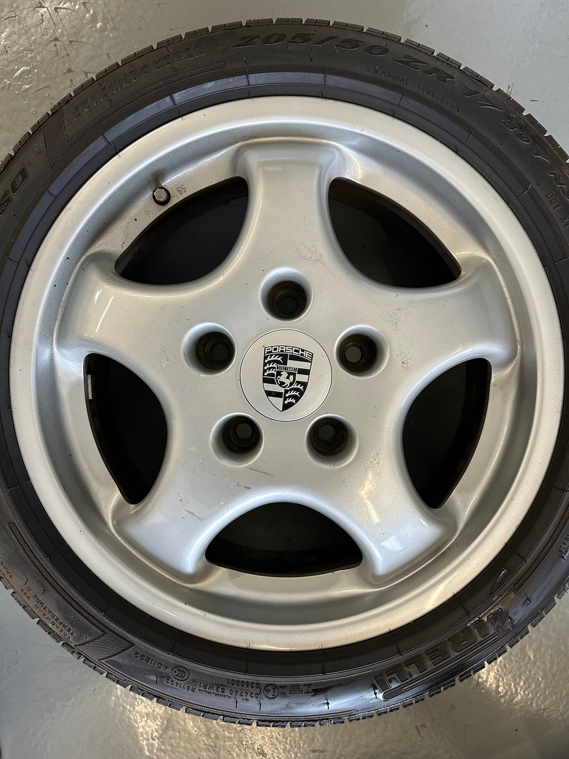 Set of genuine Porsche 7J x 17" & 8J x17" Cup 1 alloy rims