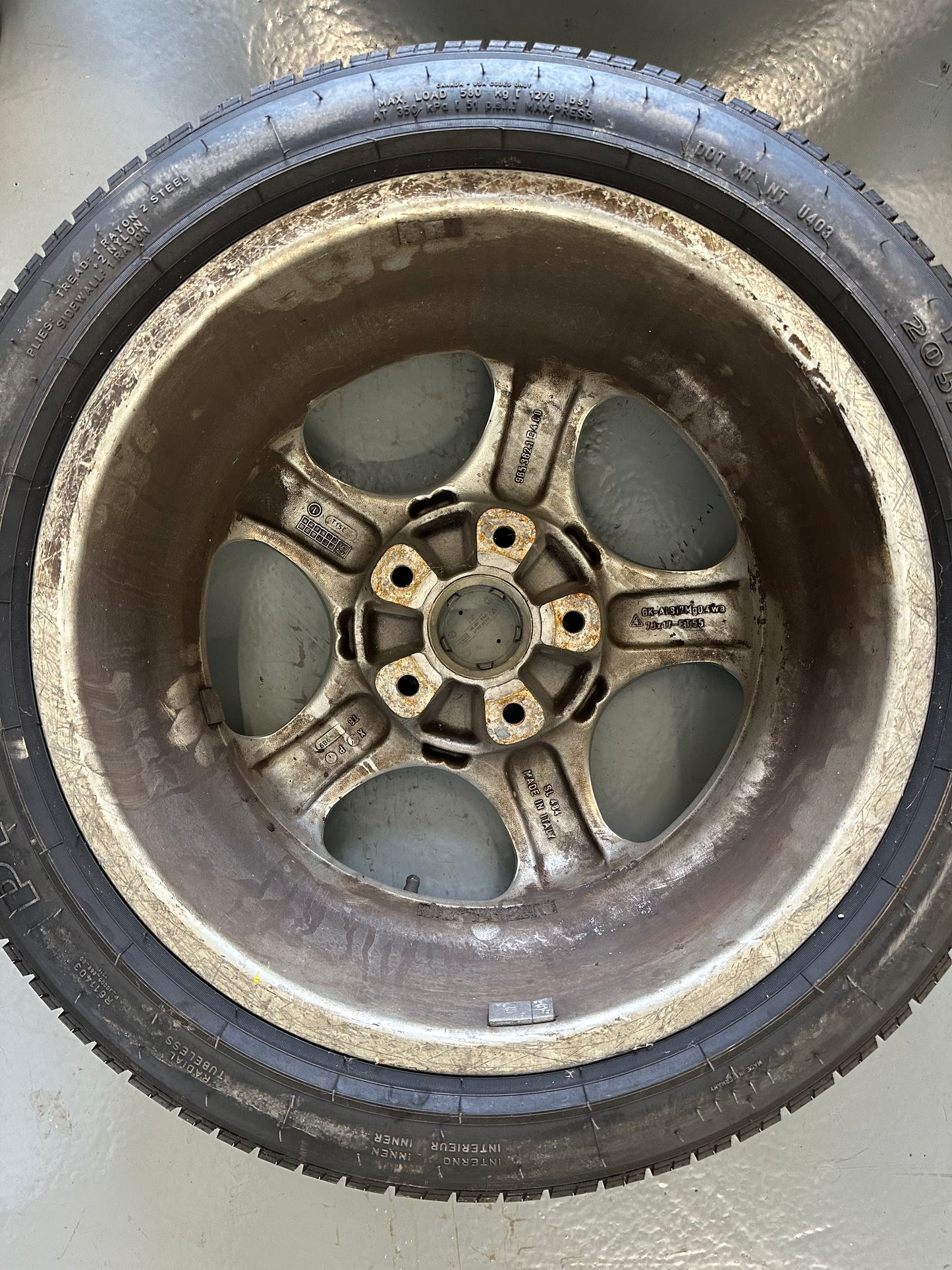 Set of genuine Porsche 7J x 17" & 8J x17" Cup 1 alloy rims