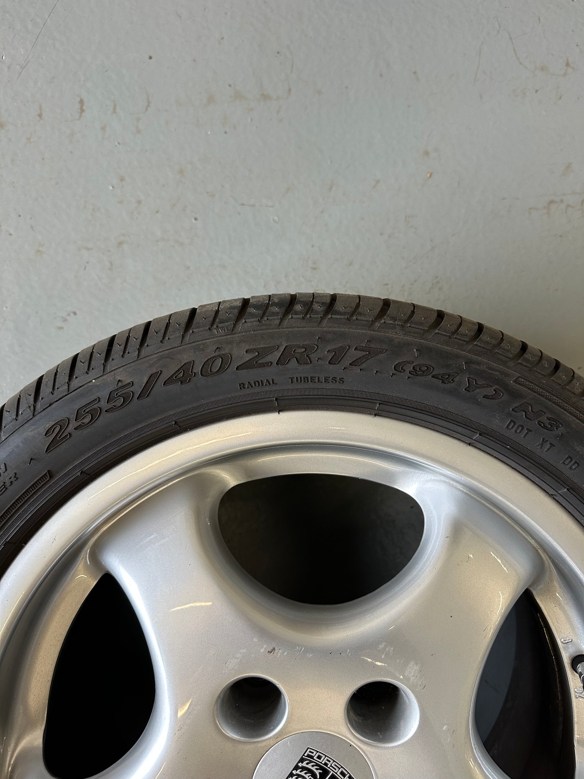 Set of genuine Porsche 7J x 17" & 8J x17" Cup 1 alloy rims