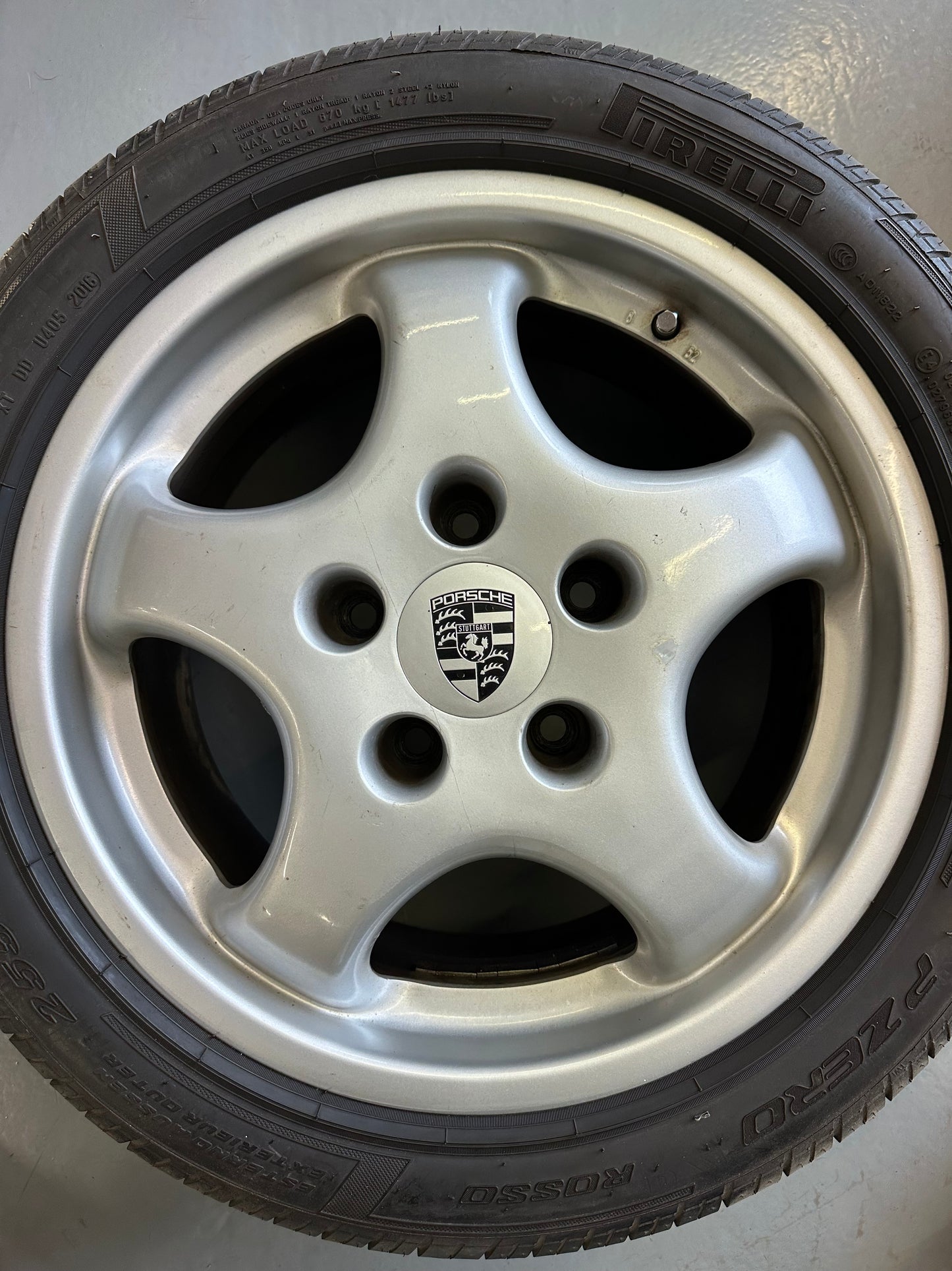 Set of genuine Porsche 7J x 17" & 8J x17" Cup 1 alloy rims