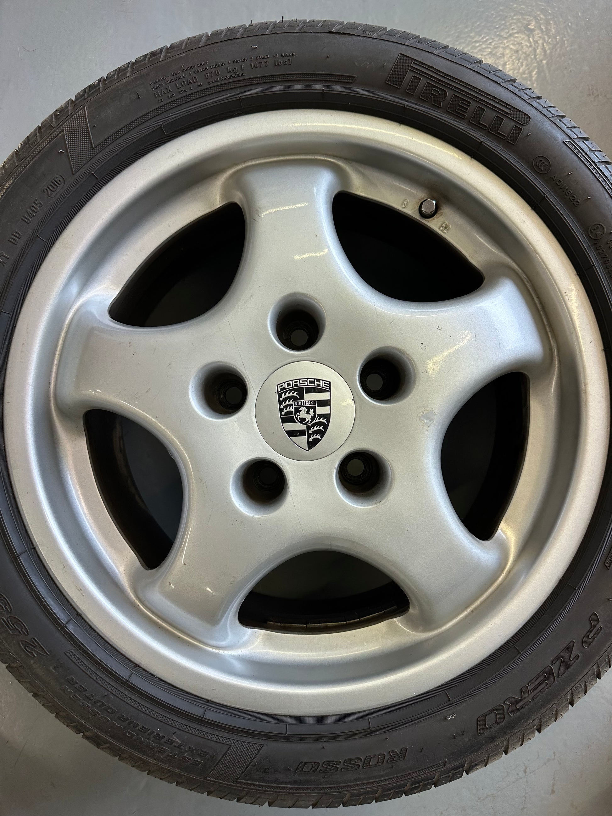 Set of genuine Porsche 7J x 17" & 8J x17" Cup 1 alloy rims