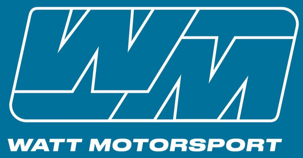 Watt Motorsport logo white on blue
